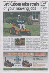 Kubota Feature as seen in NT News